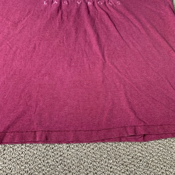 MCM Grand Las Vegas Mens T Shirt Size Large Purple Striped Short Sleeve Pullover - Picture 4 of 11